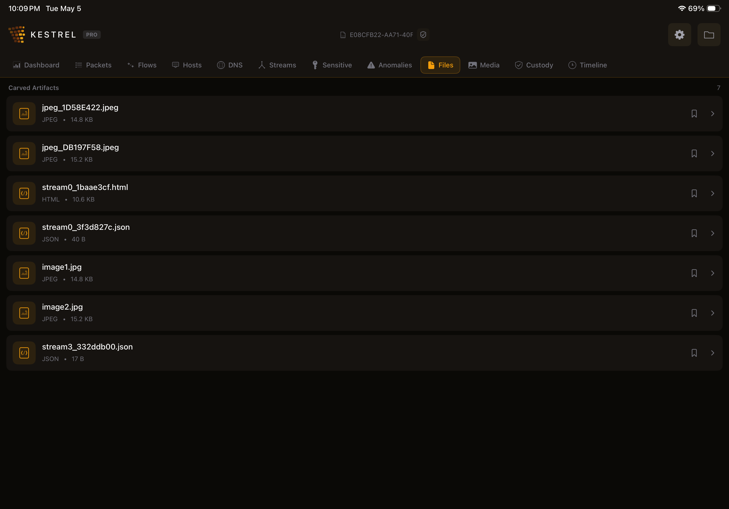 Kestrel Sight on iPad, screen 10
